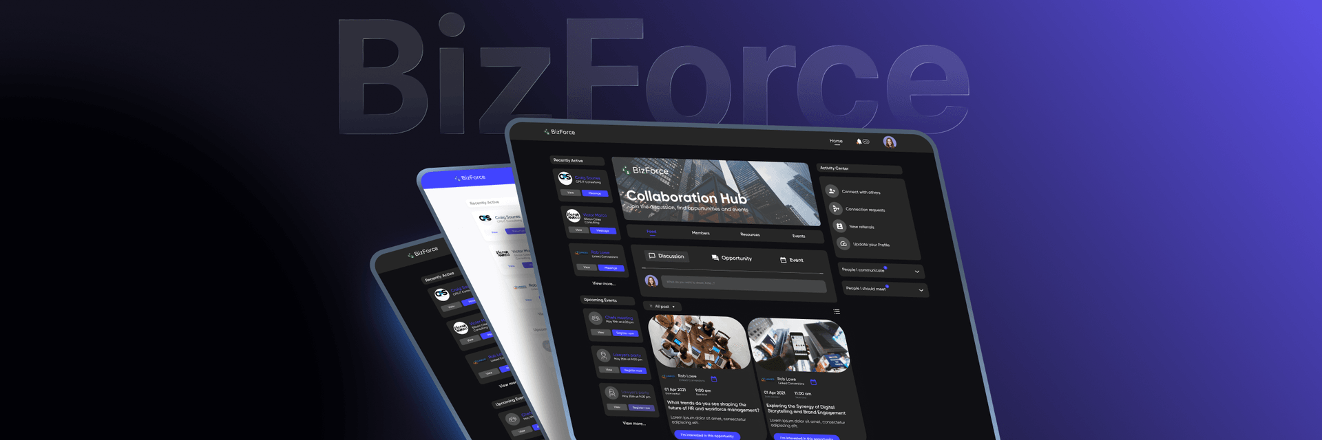 BizForce collaboration hub interface