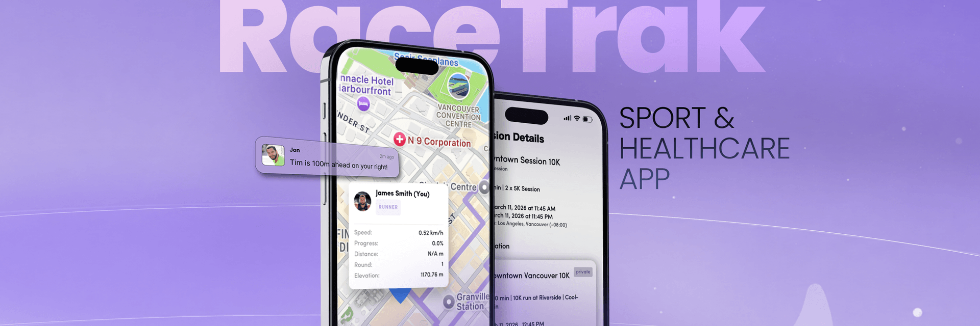 RaceTrak mobile tracking and event interface
