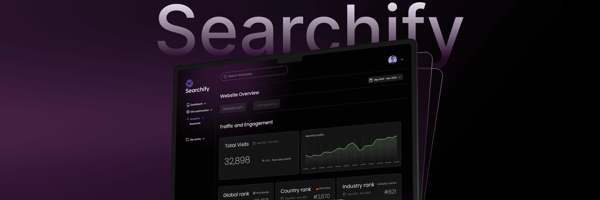 Searchify platform interface design