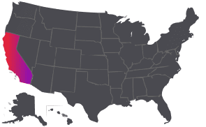 Map of the United States highlighting California